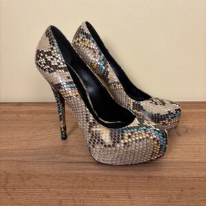 DOLCE & GABBANA Python Platform Pump Shoes Snakeskin Women Size 40 Y2K Designer